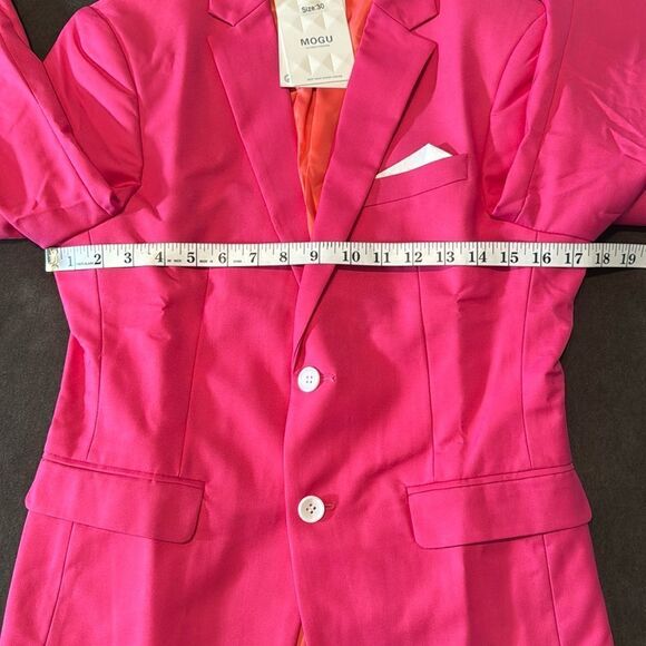 Men’s Pink 2 Piece Suit Two Button Slim Fit Size 30 Jacket 29 Pants NWT - Picture 7 of 12